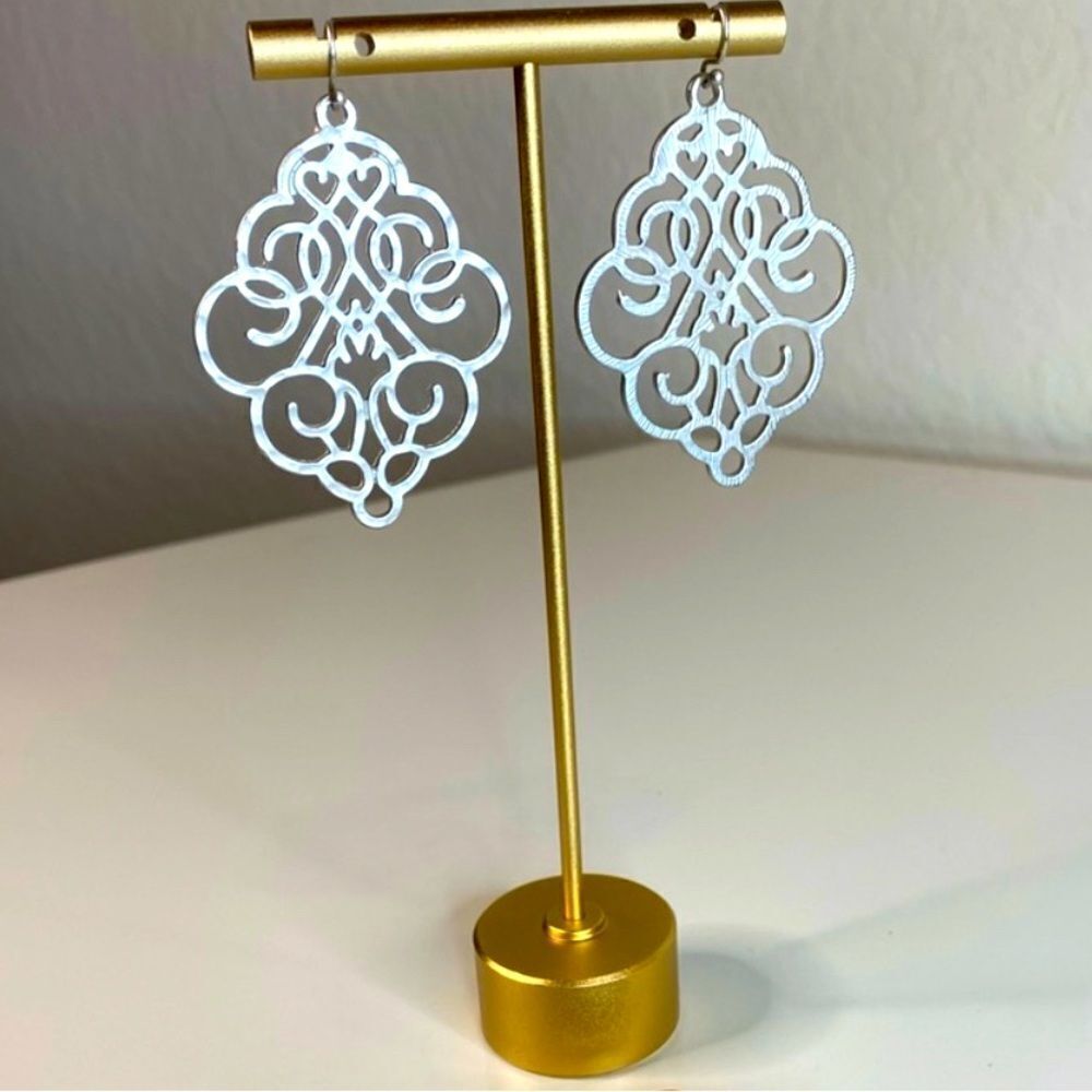 Filigree Matte Silver Earrings